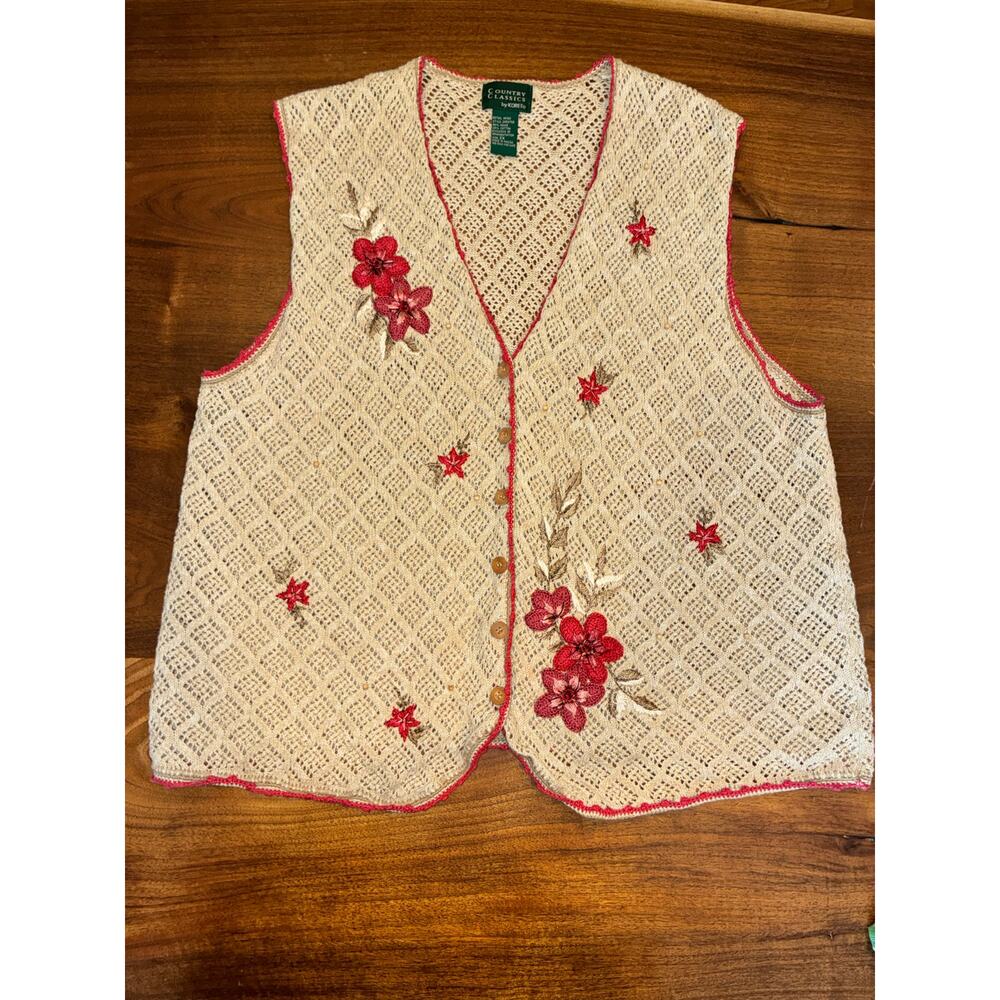 Grannycore Knit Vest‎ floral XXL raymie & cotton